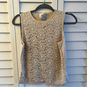 Jeffrey & Dara Evenings by Tom Barra bead and Sequin tank